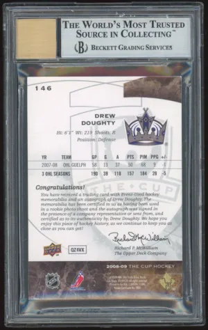 Drew Doughty 2008 The Cup back